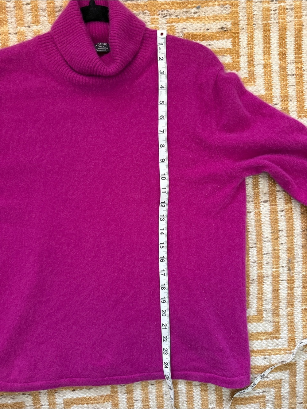 Adagio 100% Cashmere Magenta Pink Turtleneck Sweater - Picture 6 of 7